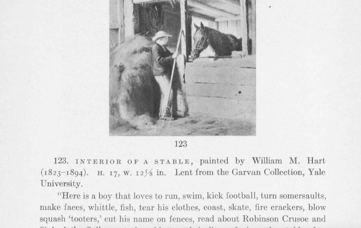 « Intérieur d'une écurie » William Hart, Hudson River School Antique, Boy and Horse en vente 7