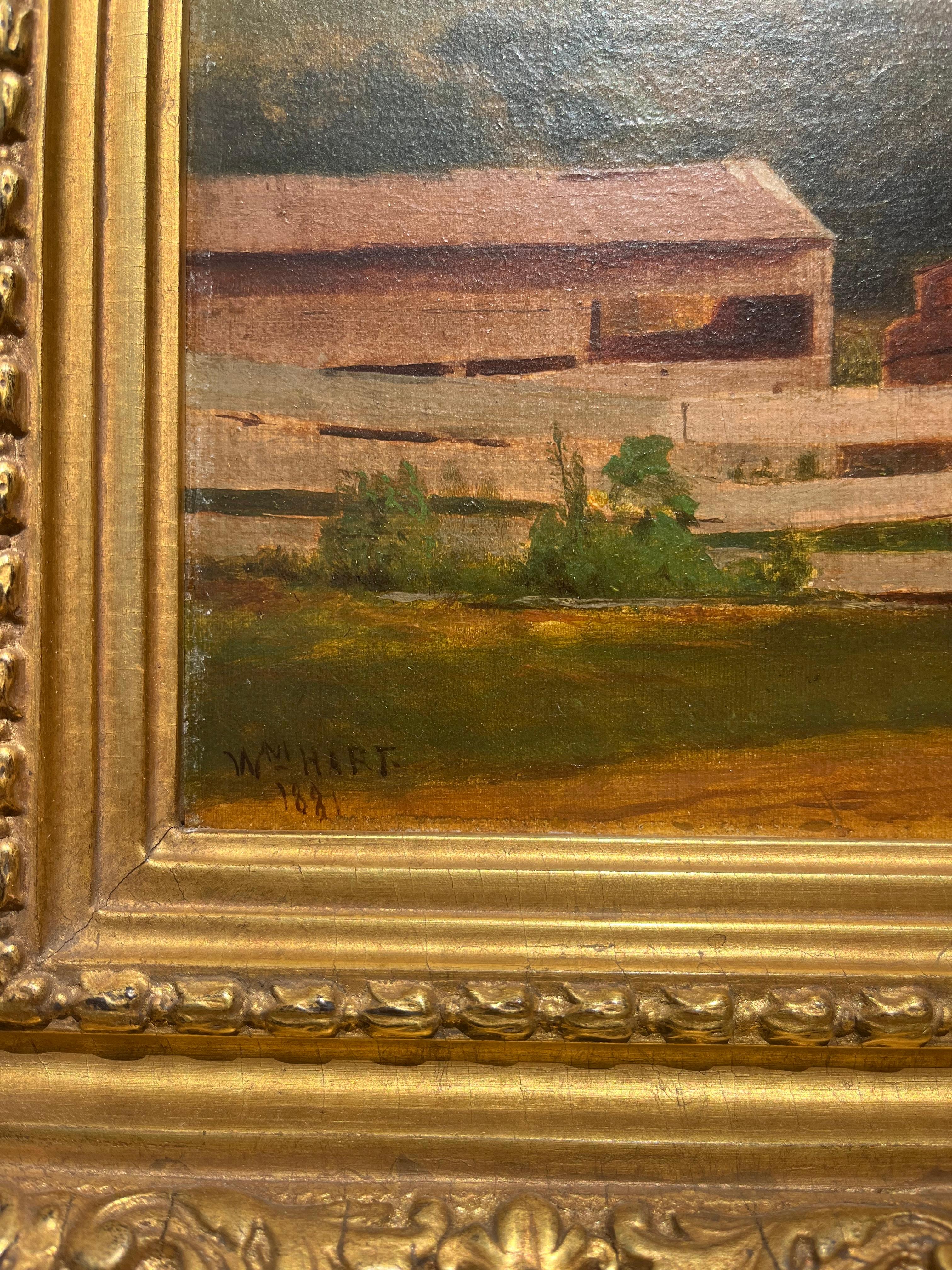 Paisaje al óleo de Cabaña en las montañas - Painting Escuela del río Hudson de William Hart