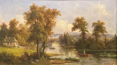 "Summer Landscape on the River, " William Hart, Hudson River School, Catskills