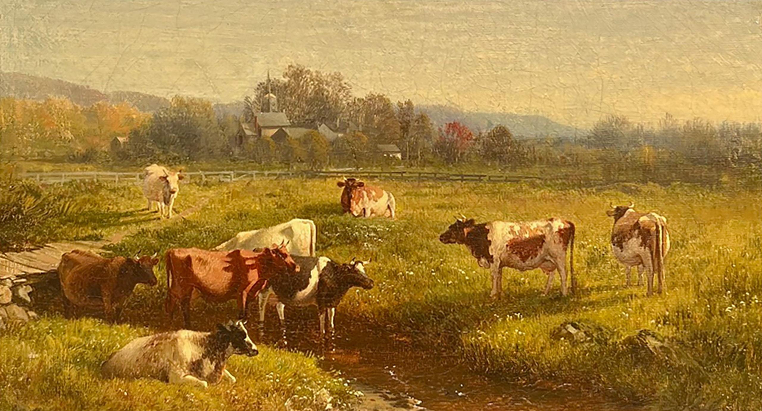 Pastorale estiva dell'artista della Scuola del fiume Hudson William Hart (americano: 1823-1892) in vendita 1