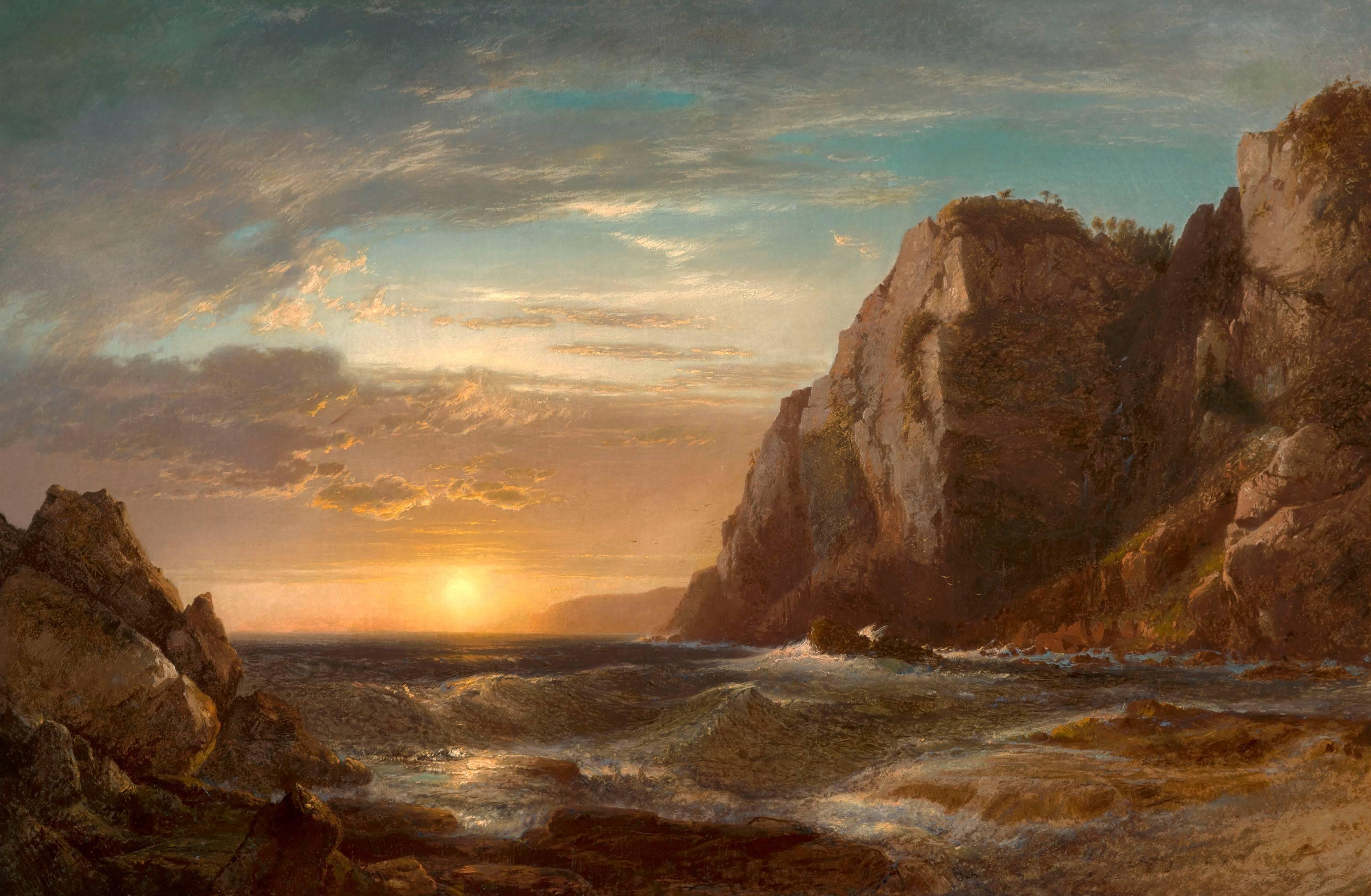 Sunset on Grand Manan Island, New Brunswick - Painting by William Hart
