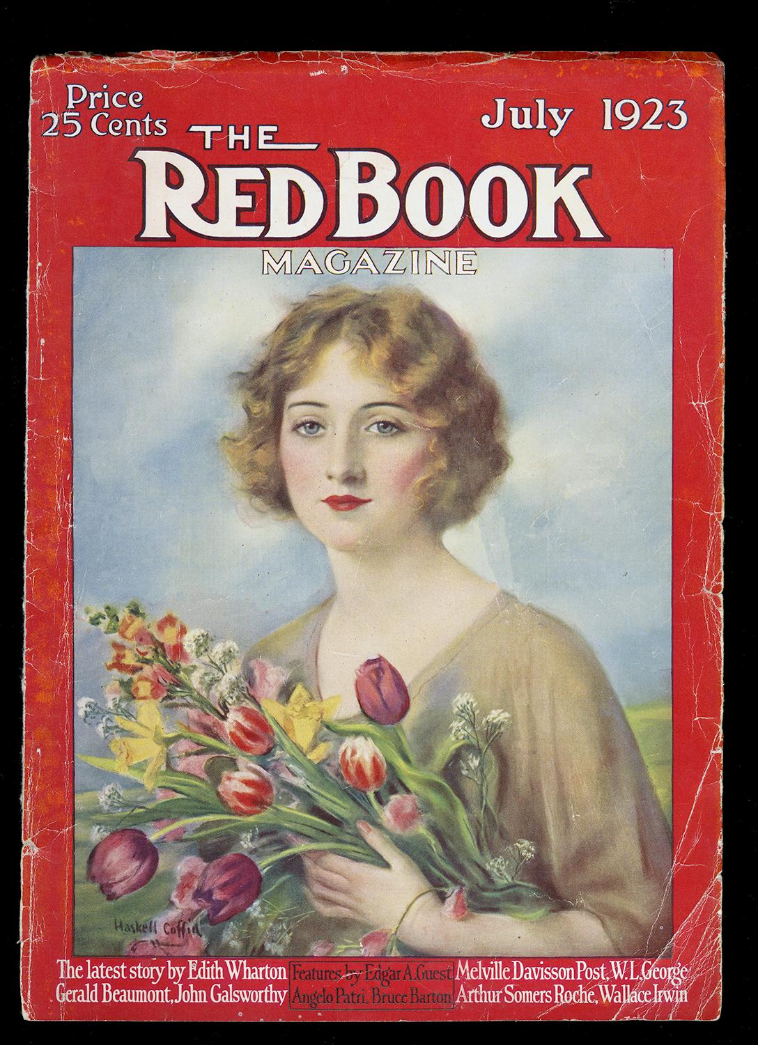 Este pastel romántico y soñador del importante ilustrador de chicas guapas Haskell Coffin apareció como portada de la edición de julio de 1923 de la revista Redbook. En los años veinte, Redbook era una de las principales revistas de ficción del