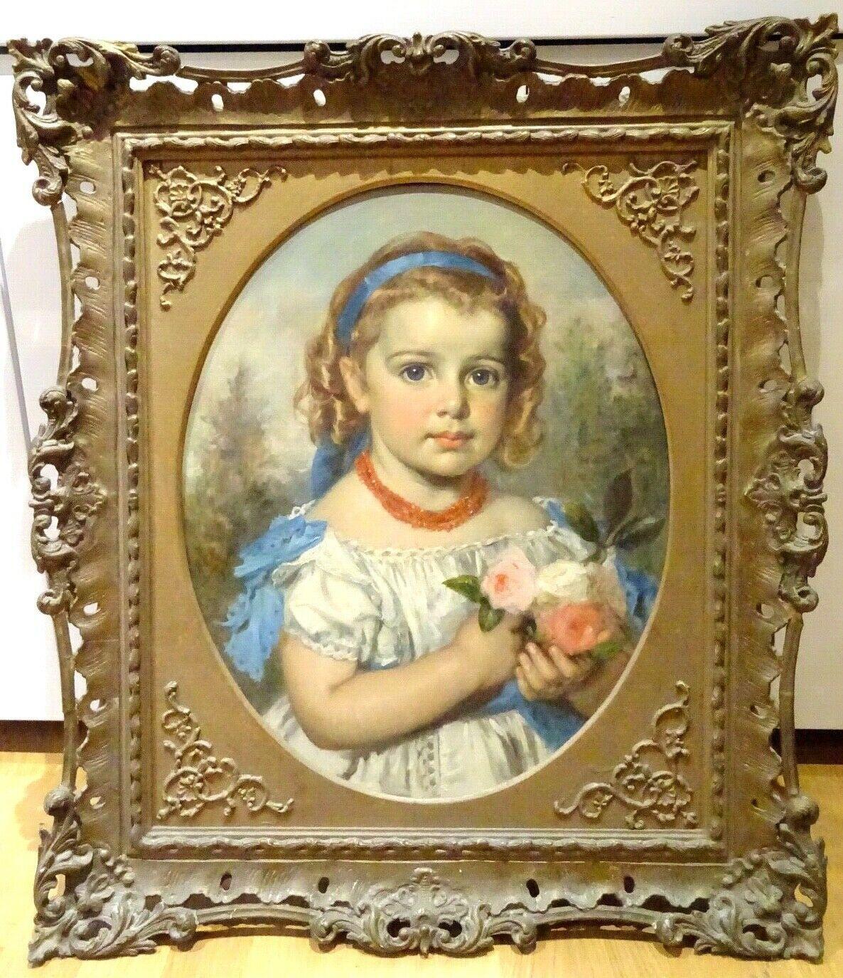 Portrait d'une fille, XIXe siècle - Painting de William Hay