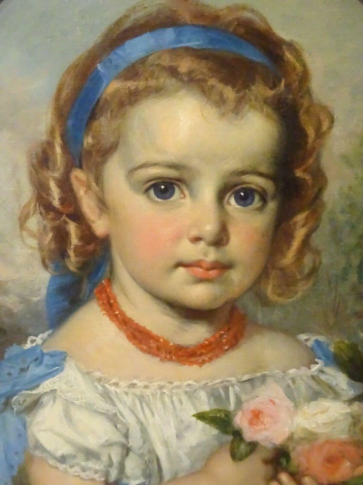 Portrait d'une fille, XIXe siècle - Marron Portrait Painting par William Hay