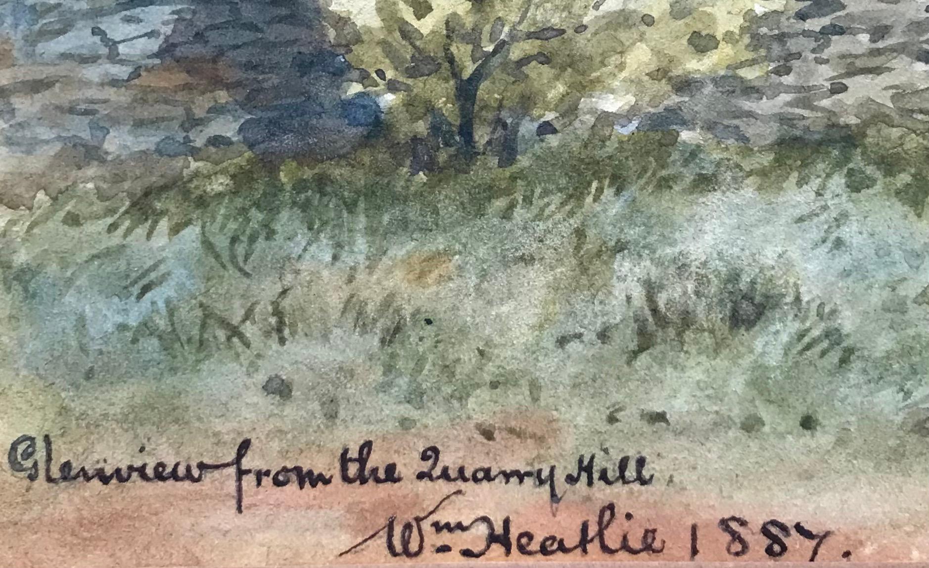 Landscape by William Heatlie - Watercolor on paper 27x37 cm For Sale 1