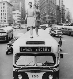 Bus Top: Dovima and Jean Patchett, Madison Square, New York, Harper's Bazaar