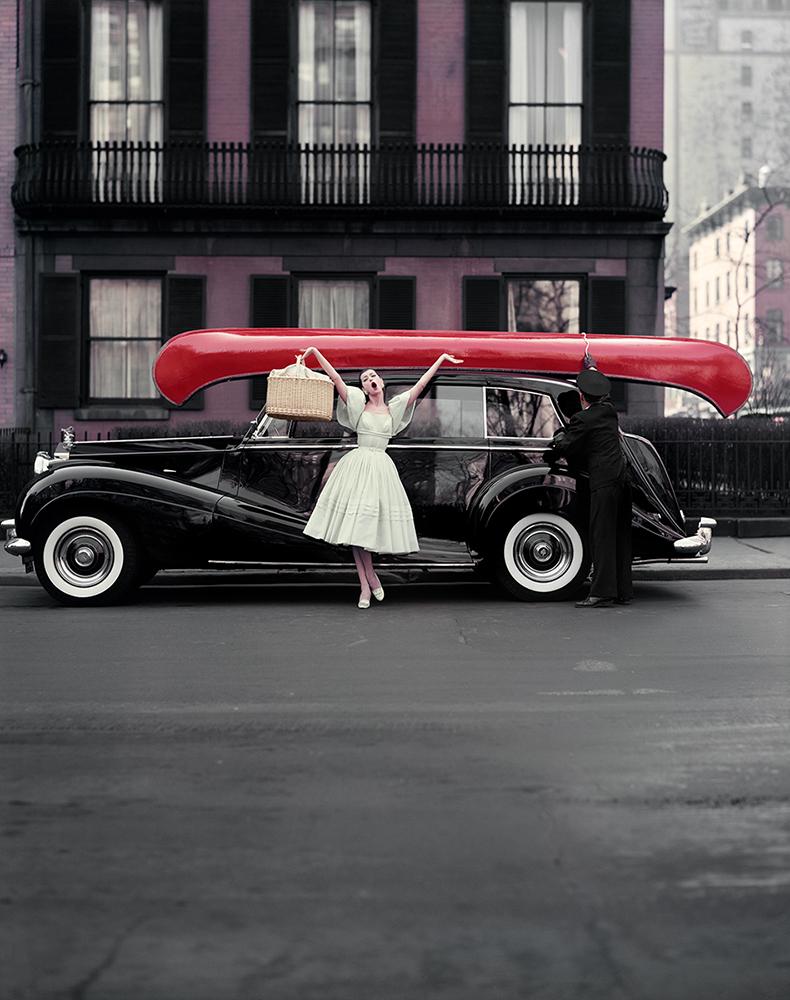 William Helburn Color Photograph - "Red Canoe, NYC" Photograph