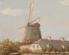 William Henriksen (1880-1964) - Framed Oil, White Sailed Windmill