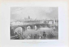 Bridge - London, Southwark & Blackfriars... By W.H. Bartlett - 19th Century