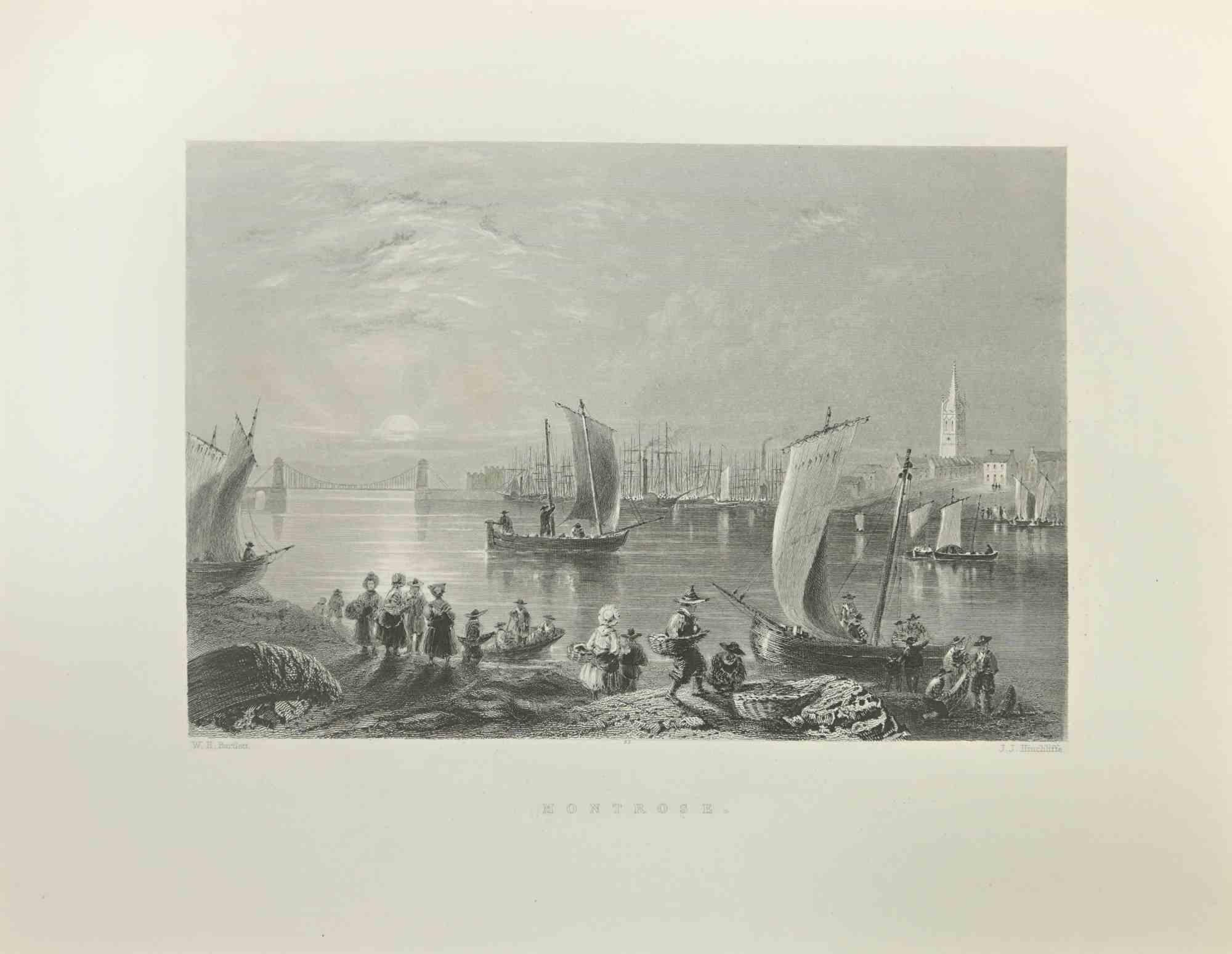 William Henry Bartlett  Landscape Print – Hontrose – Radierung von W.H. Bartlett – 1845