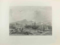 Leith Pier and Harbour - Etching By W.H. Bartlett - 1845
