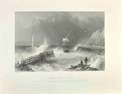 Mary- Port Pier - Etching By W.H. Bartlett - 1845