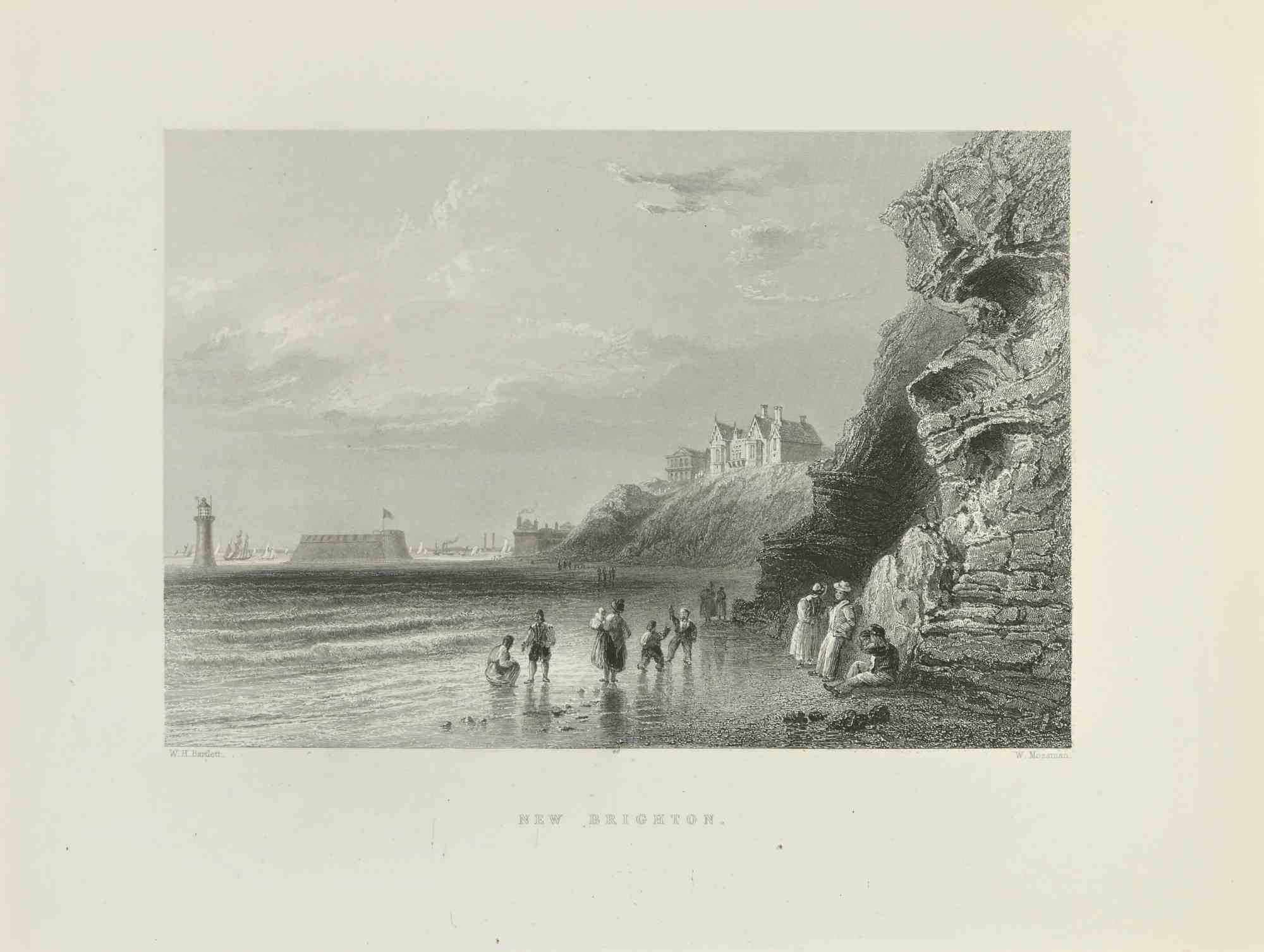 William Henry Bartlett  Figurative Print - New Brighton - Etching By W.H. Bartlett - 1845