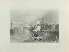Workington - Etching By W.H. Bartlett - 1845