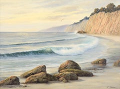 Glowing Wave Crashing at the Shore - Seascape