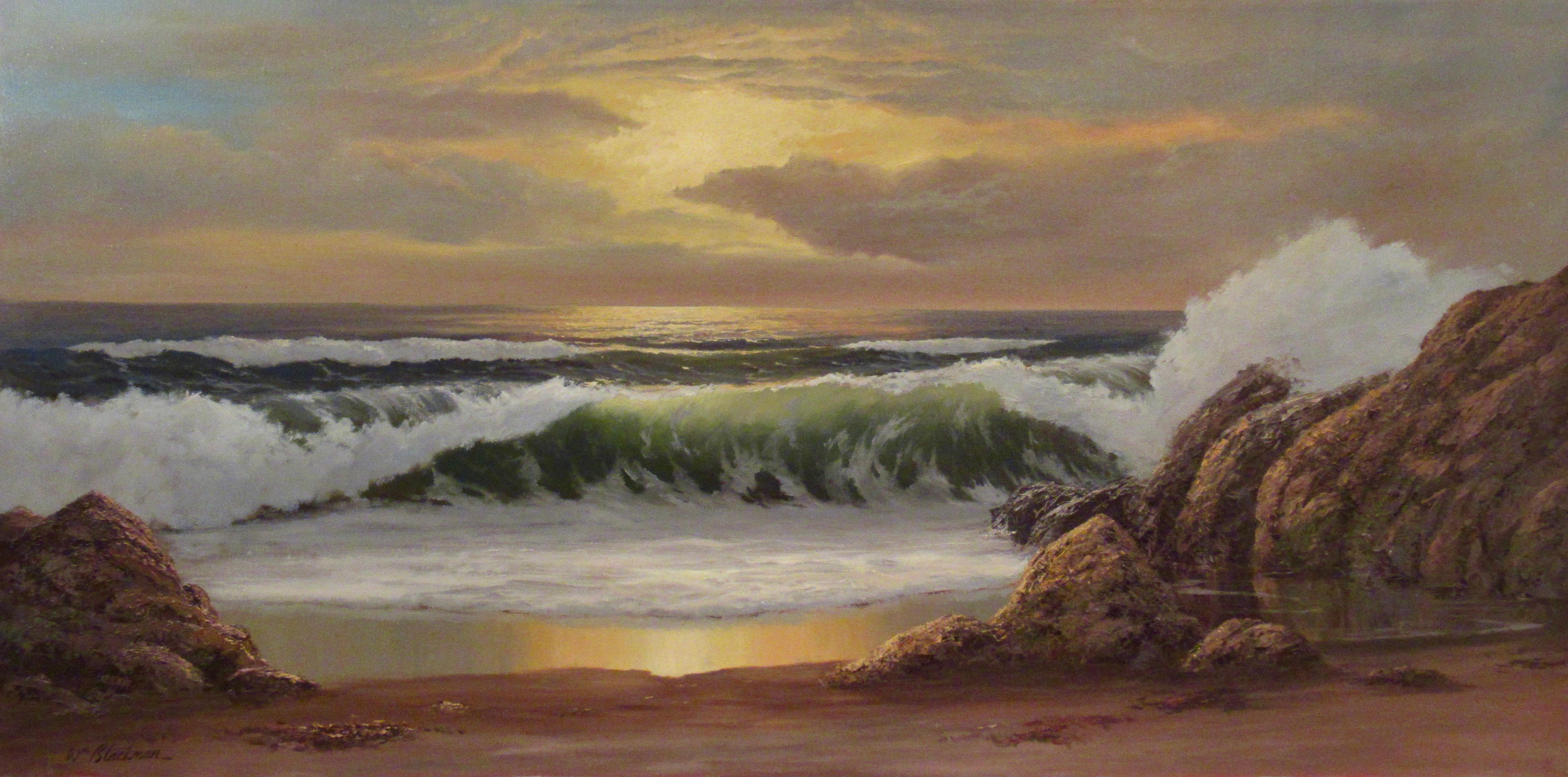 William Henry Blackman Figurative Painting - Seascape, California Coast