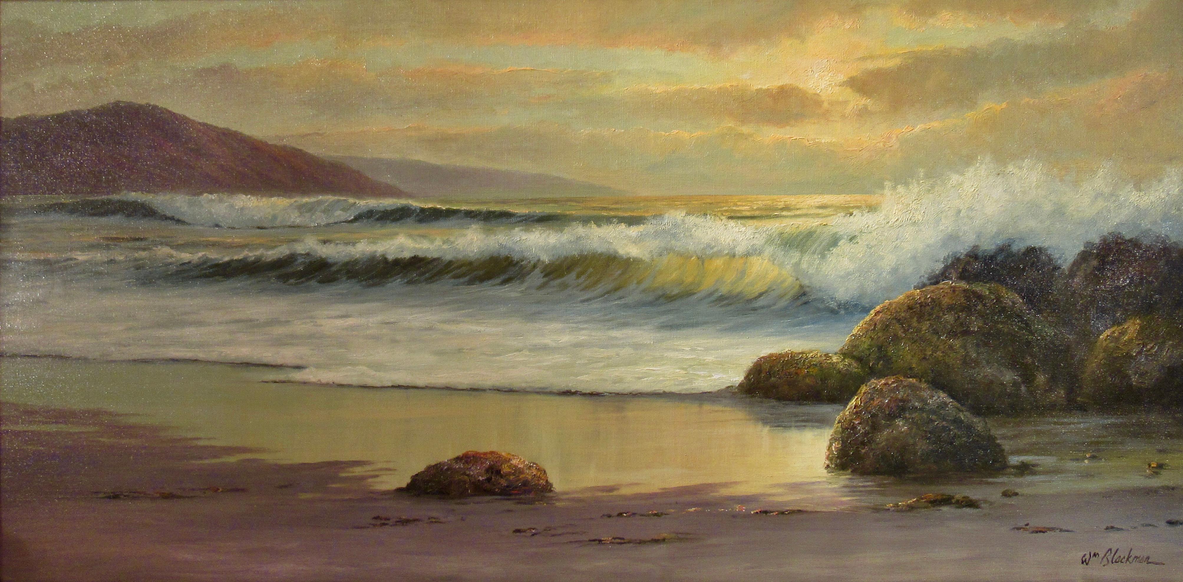 Paisaje marino, Costa de California II - Painting de William Henry Blackman