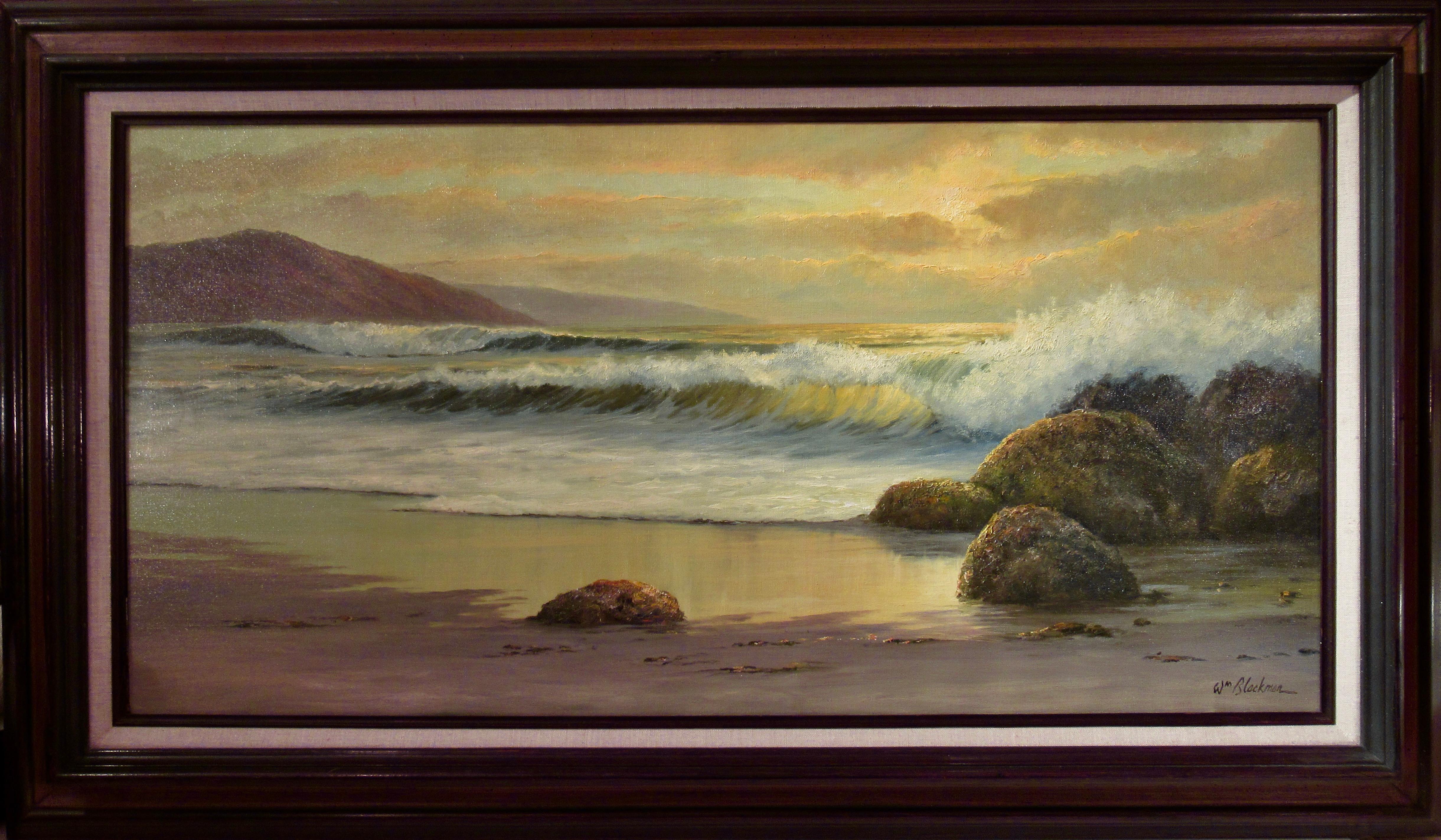 Figurative Painting de William Henry Blackman - Paisaje marino, Costa de California II