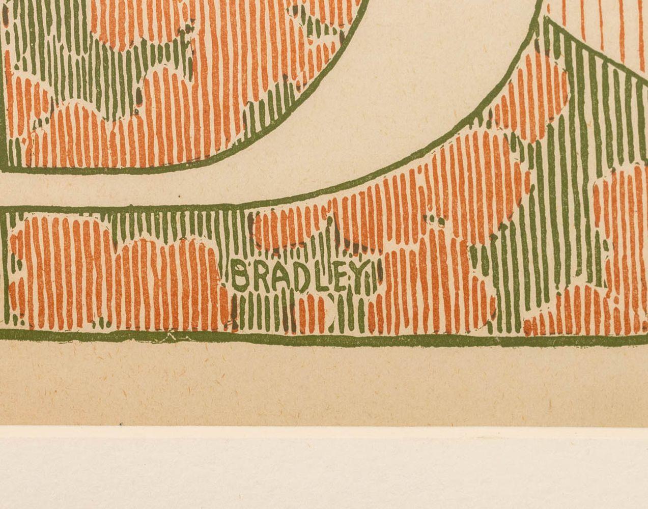 William Henry Bradley (américain, 1868-1962), The Chap-Book May, affiche lithographique, 1895, publiée par Stone et Kimball, signée dans la planche en bas à gauche, cadre noir. Image : 20
