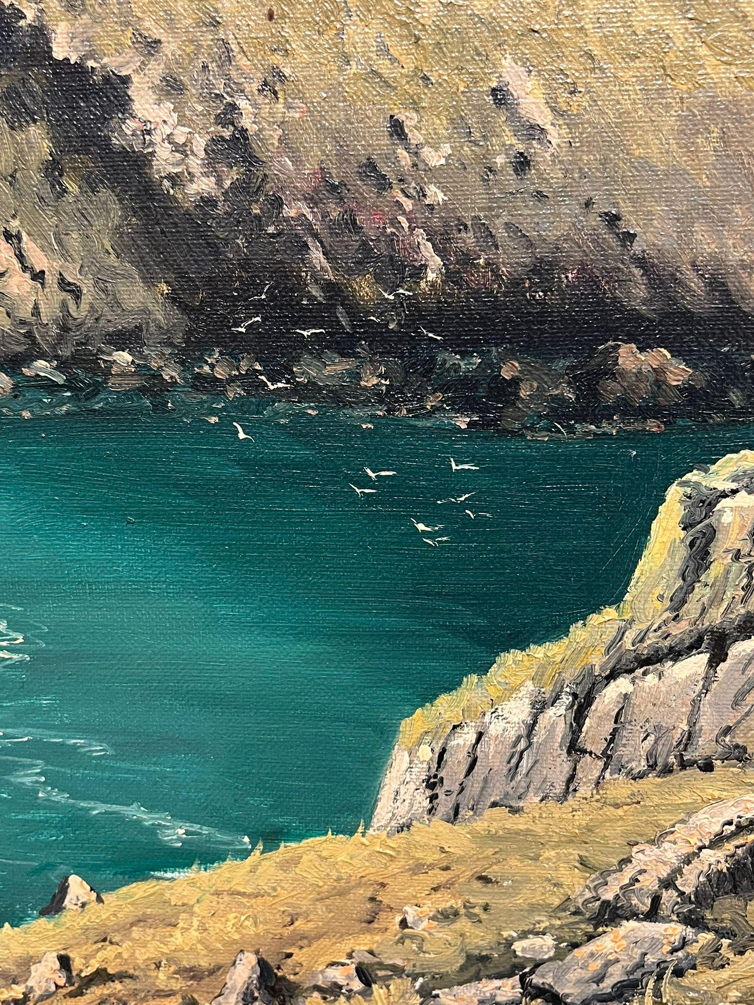 Glen Head, Condado de Donegal Irlanda
de William Henry Burns (1924-1995)
óleo sobre lienzo firmado, enmarcado

Enmarcado: 25,5 x 35,5 pulgadas
Lienzo : 20,5 x 35 pulgadas
Procedencia: colección privada, Reino Unido
Estado: muy buen