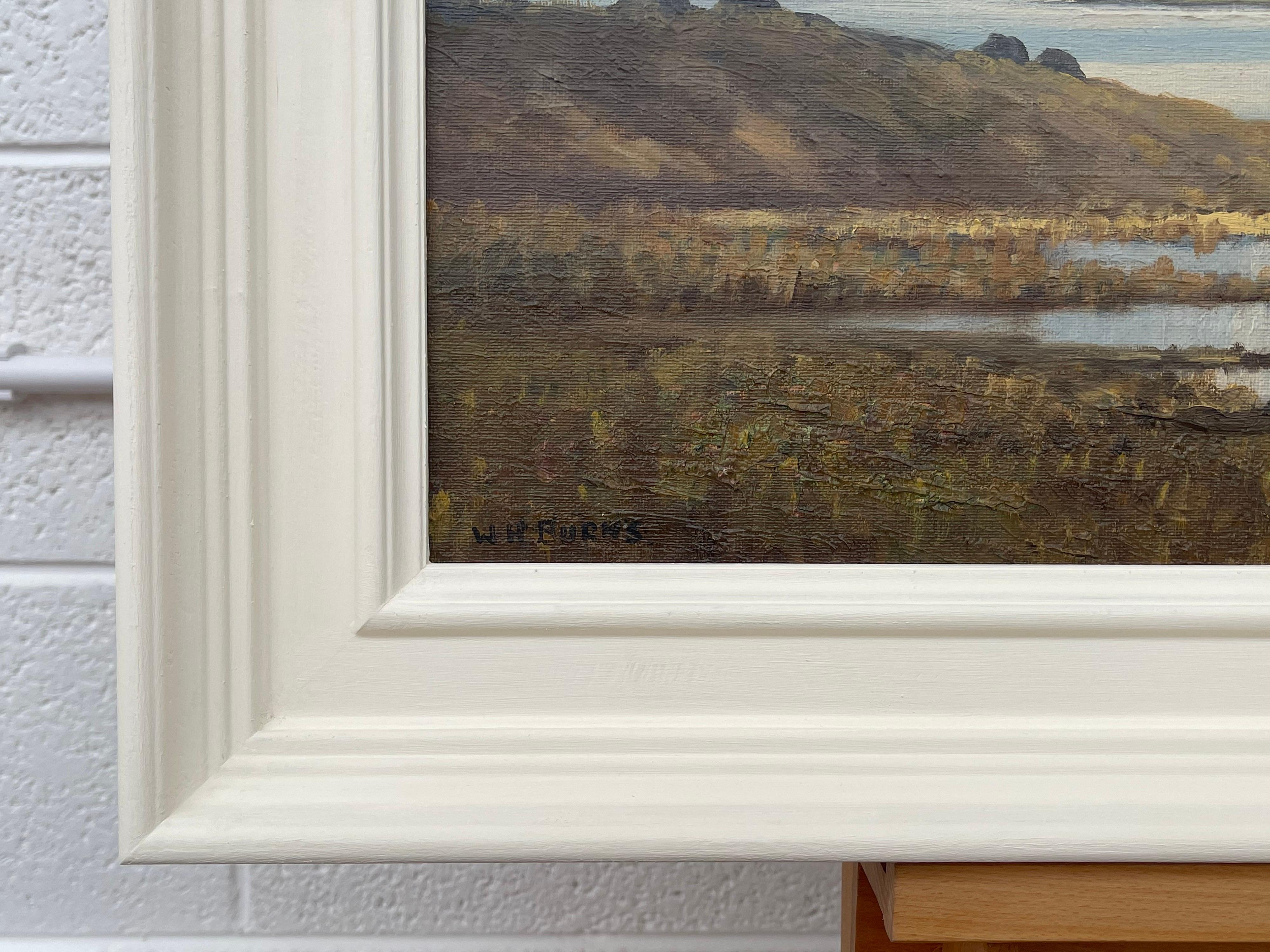 Original Oil Painting of Mountain Lake Scene in Connemara Ireland by Modern Irish Artist Artist William Henry Burns (1924-1995)

Art measures 30 x 15 inches 
Frame measures 36 x 21 inches 

William Henry Burns (1924-1995) was a self-taught landscape
