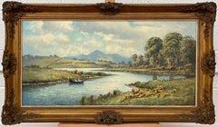 Original Oil Painting of Mountain River Scene in Ireland by Modern Irish Artist
