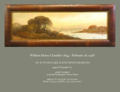 Pastel de William Henry Chandler:: scène de lac avec voiliers