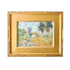 Impressionist oil painting of palm trees by William Henry Clapp.