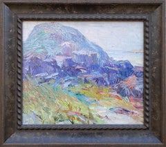 "Race Point 1" Pinturas impresionistas de paisajes costeros de rocas y océano