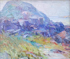 "Race Point 1" Peintures impressionnistes de paysage côtier des roches et de l'océan