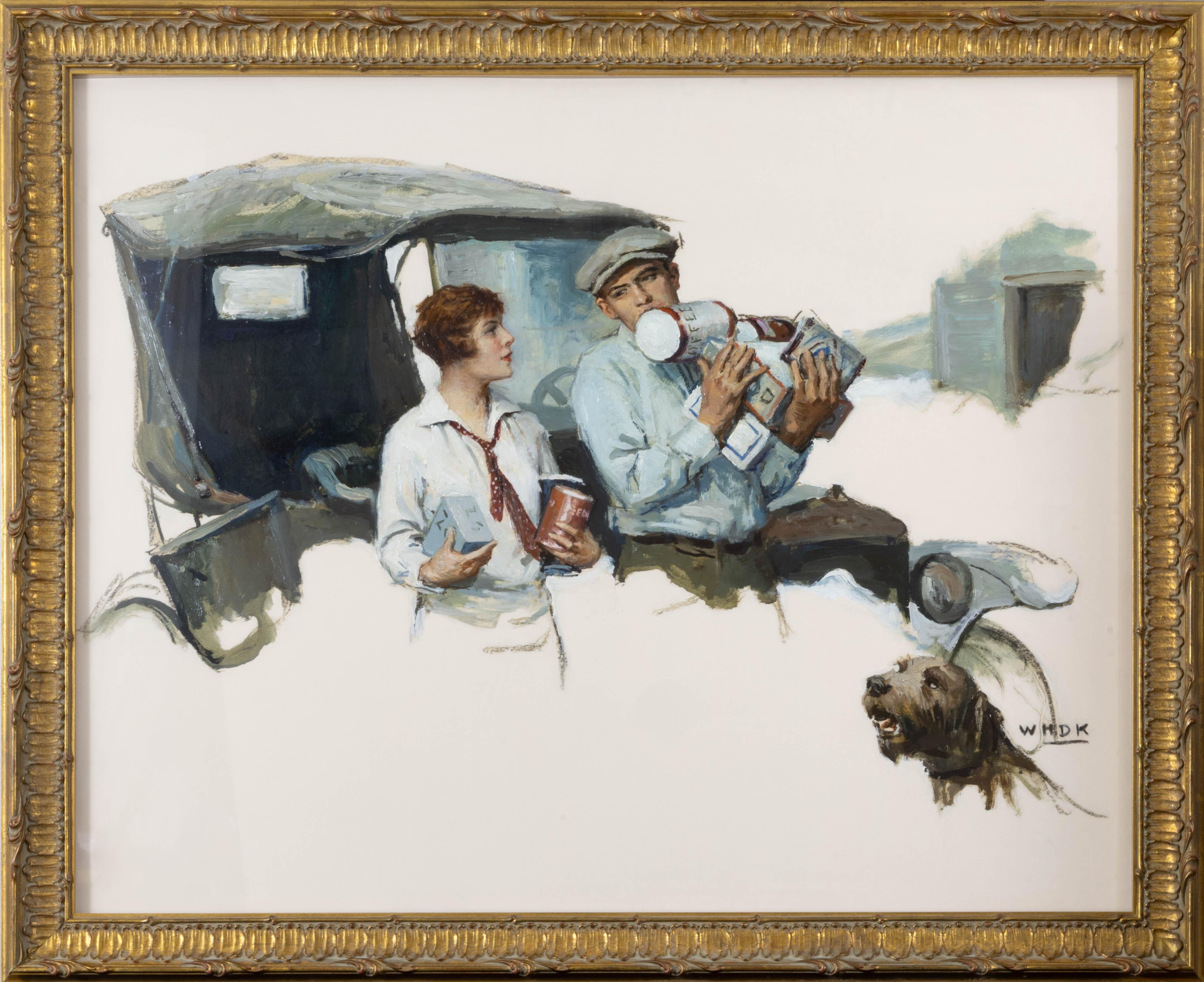 Di ritorno dal negozio generale - Painting di William Henry Dethlef Koerner