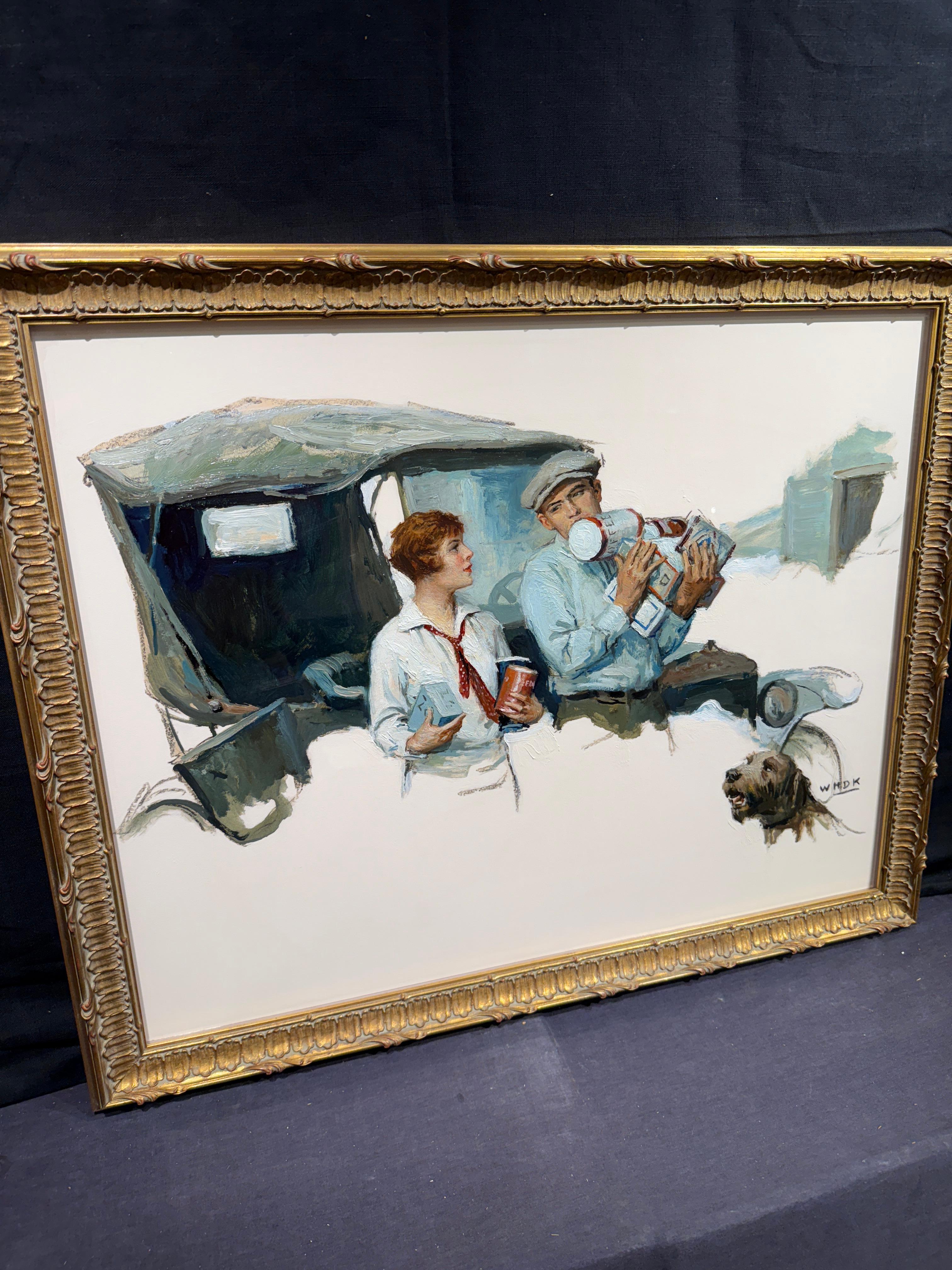 Di ritorno dal negozio generale - Painting American Modern di William Henry Dethlef Koerner
