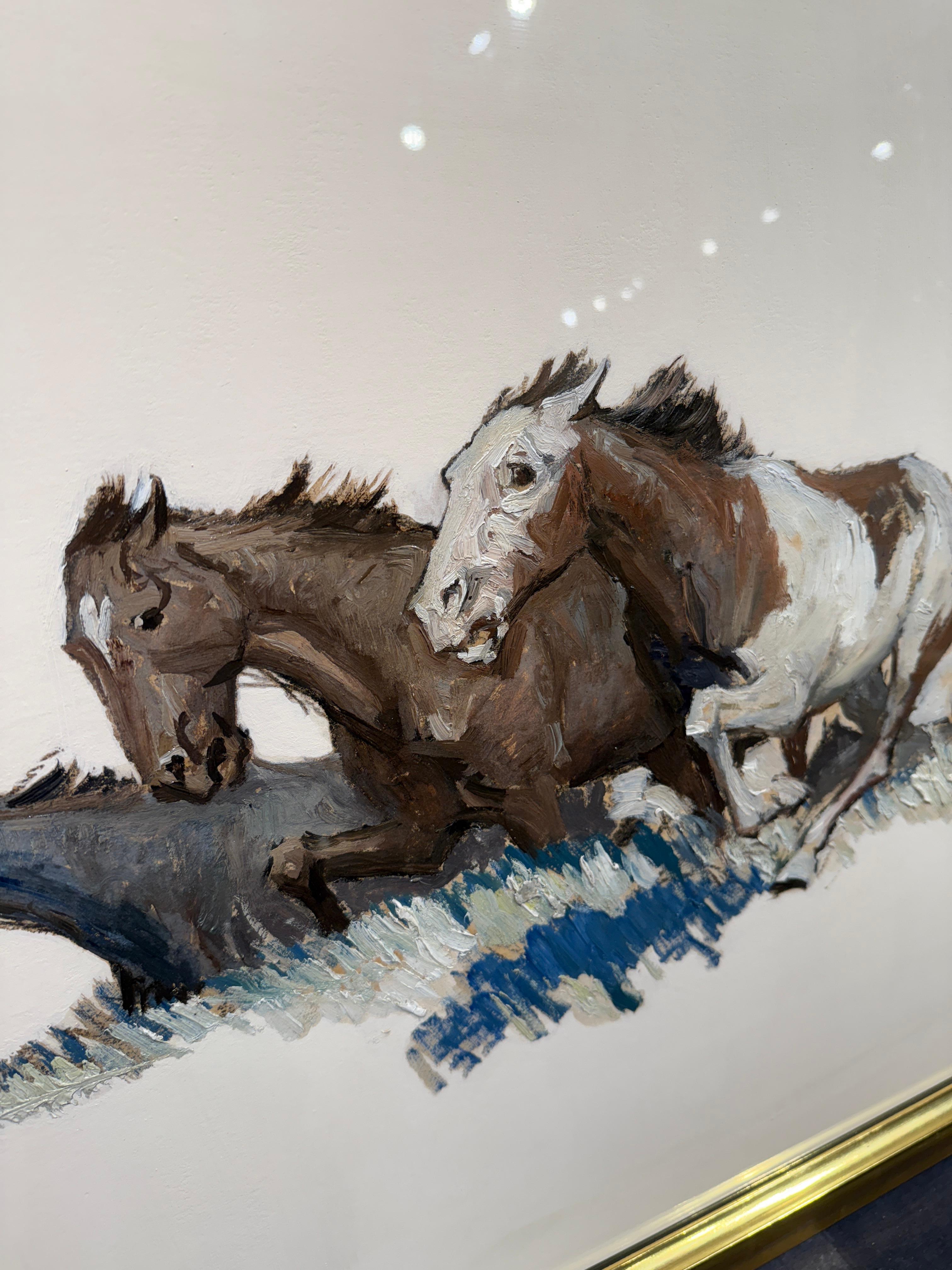 Der bemalte Stallion
William Henry Dethlef Koerner (Deutscher, Amerikaner, 1878-1938)
Öl auf Platte
Signiert unten rechts
Titel Verso
21,5 x 37 Zoll
26,5 x 42,5 Zoll mit Rahmen

Geschrieben Verso:
