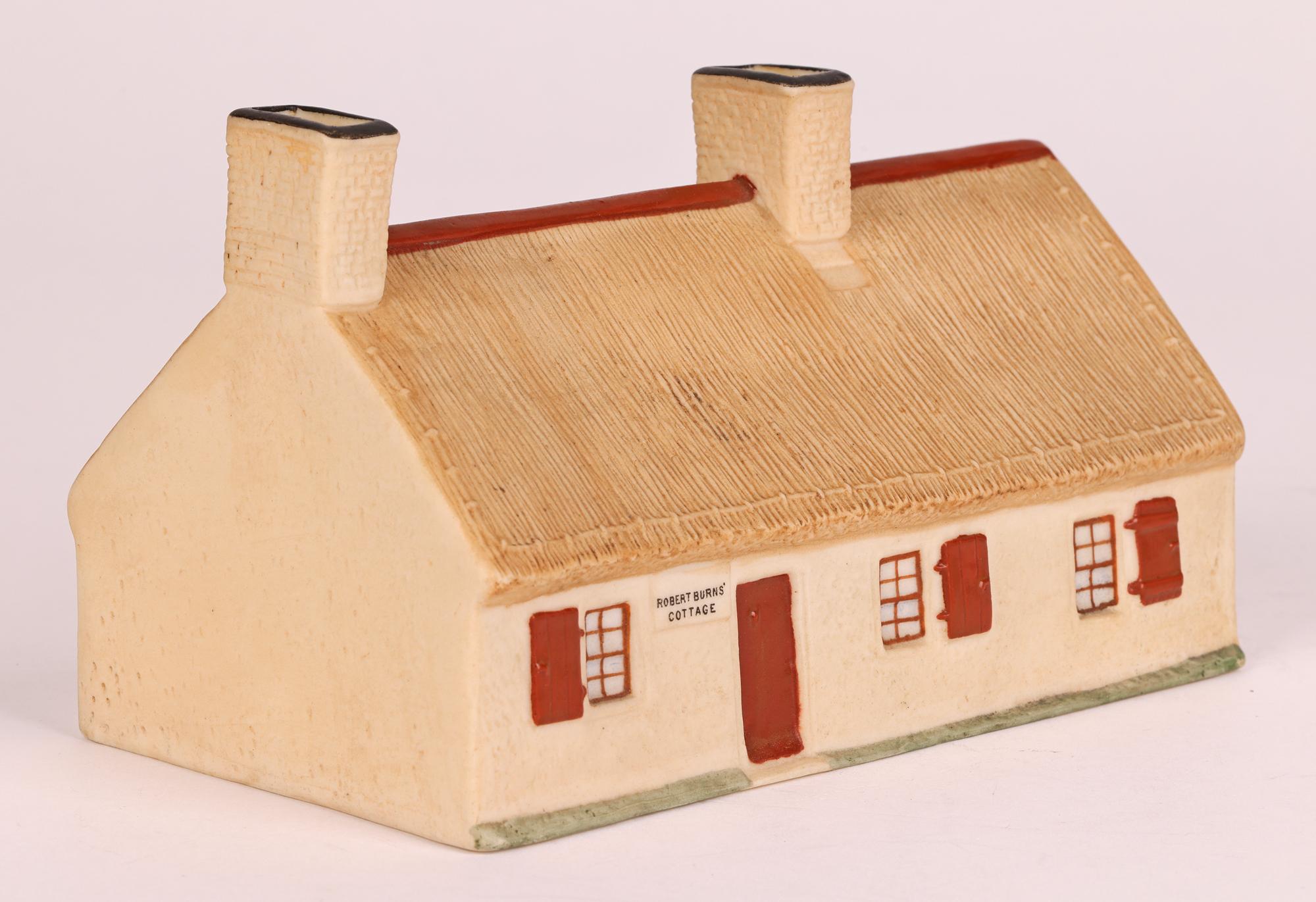 William Henry Goss Porcelain Model of Robert Burn’s Cottage Pastille Burner 1893 In Good Condition For Sale In Bishop's Stortford, Hertfordshire