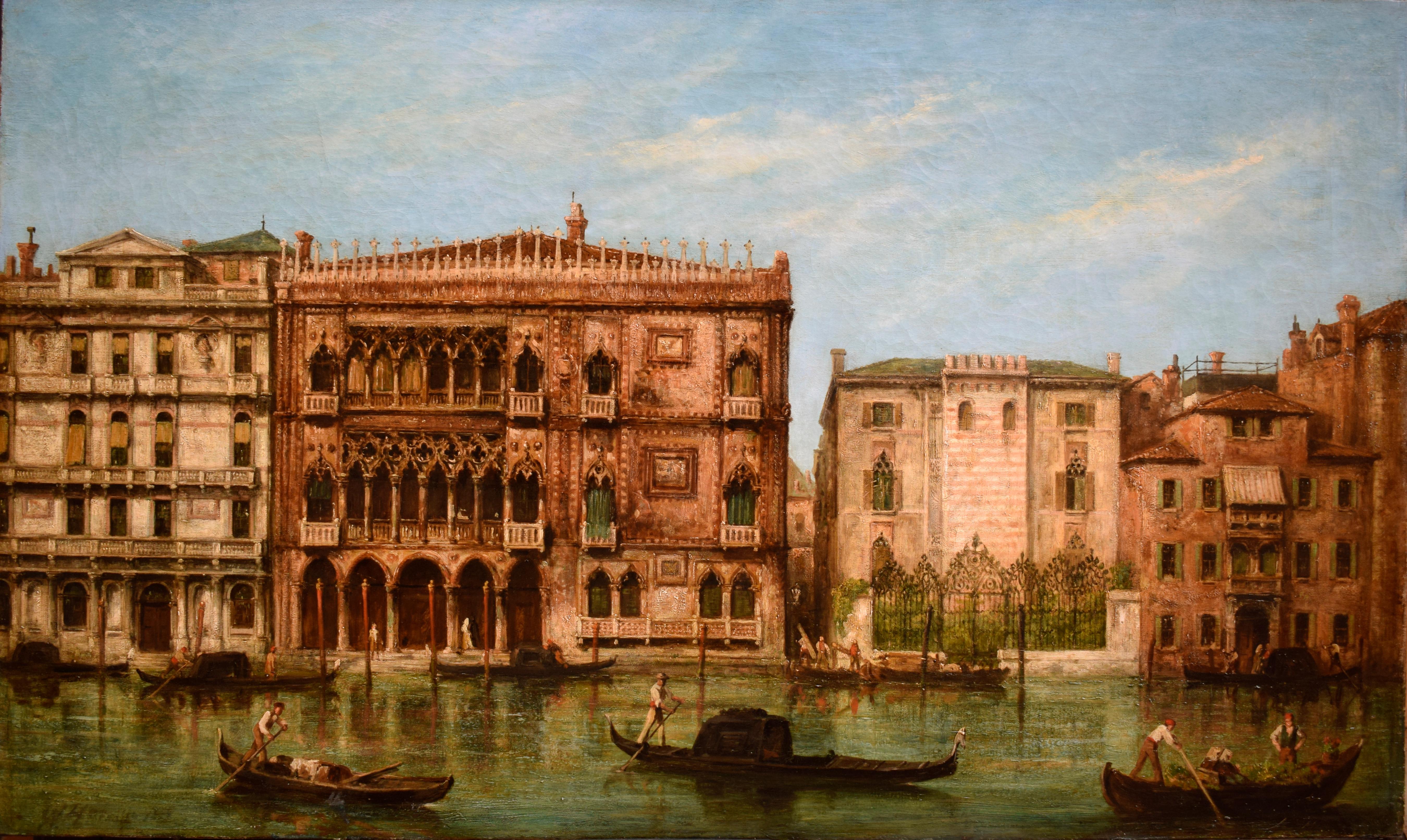 Landscape Painting William Henry Haines - Ca' d'Oro à Venise