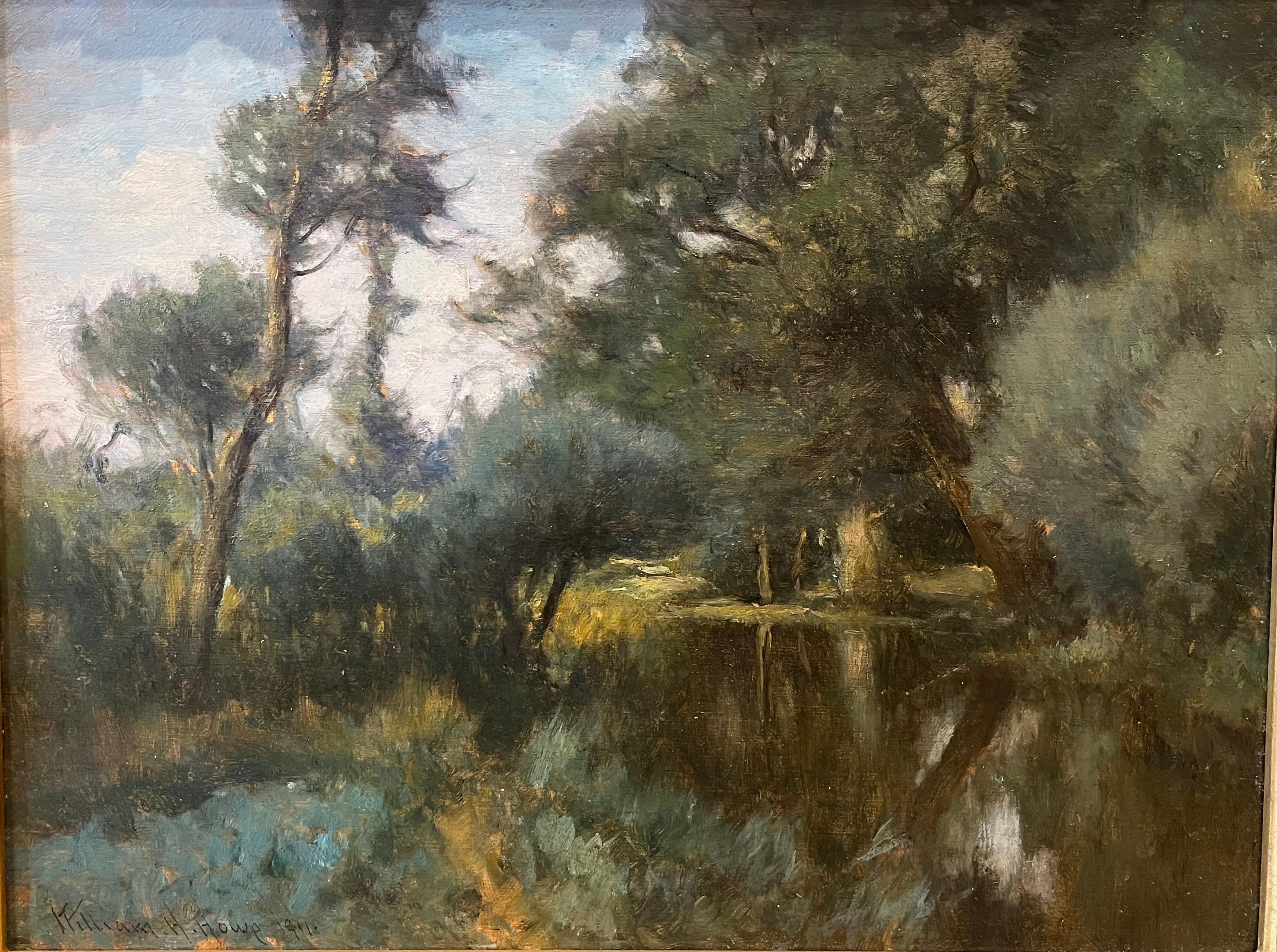 Paisaje al óleo titulado 