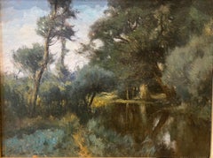 Oil Landscape titled "French River Scene"