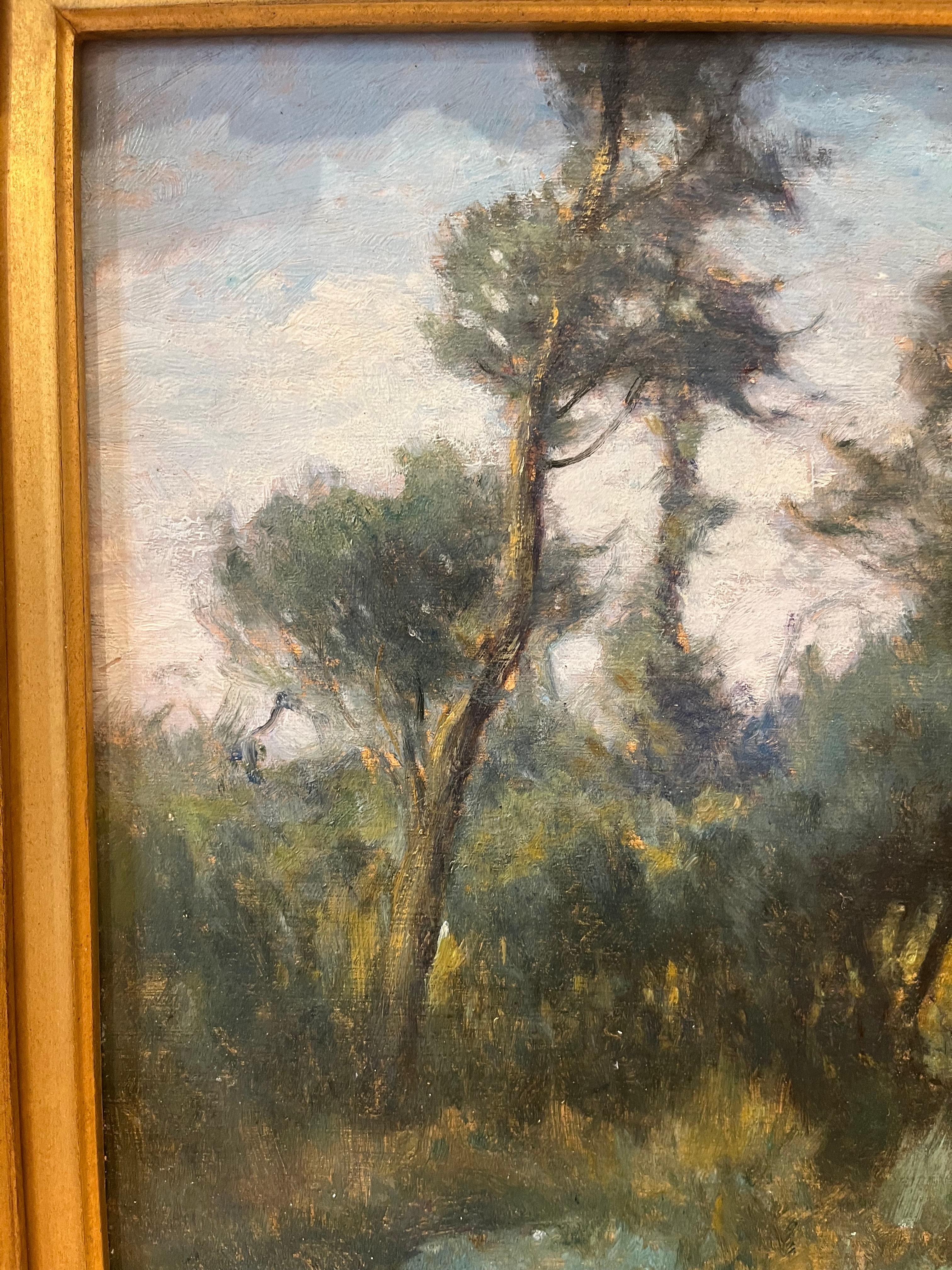 Paisaje al óleo titulado 