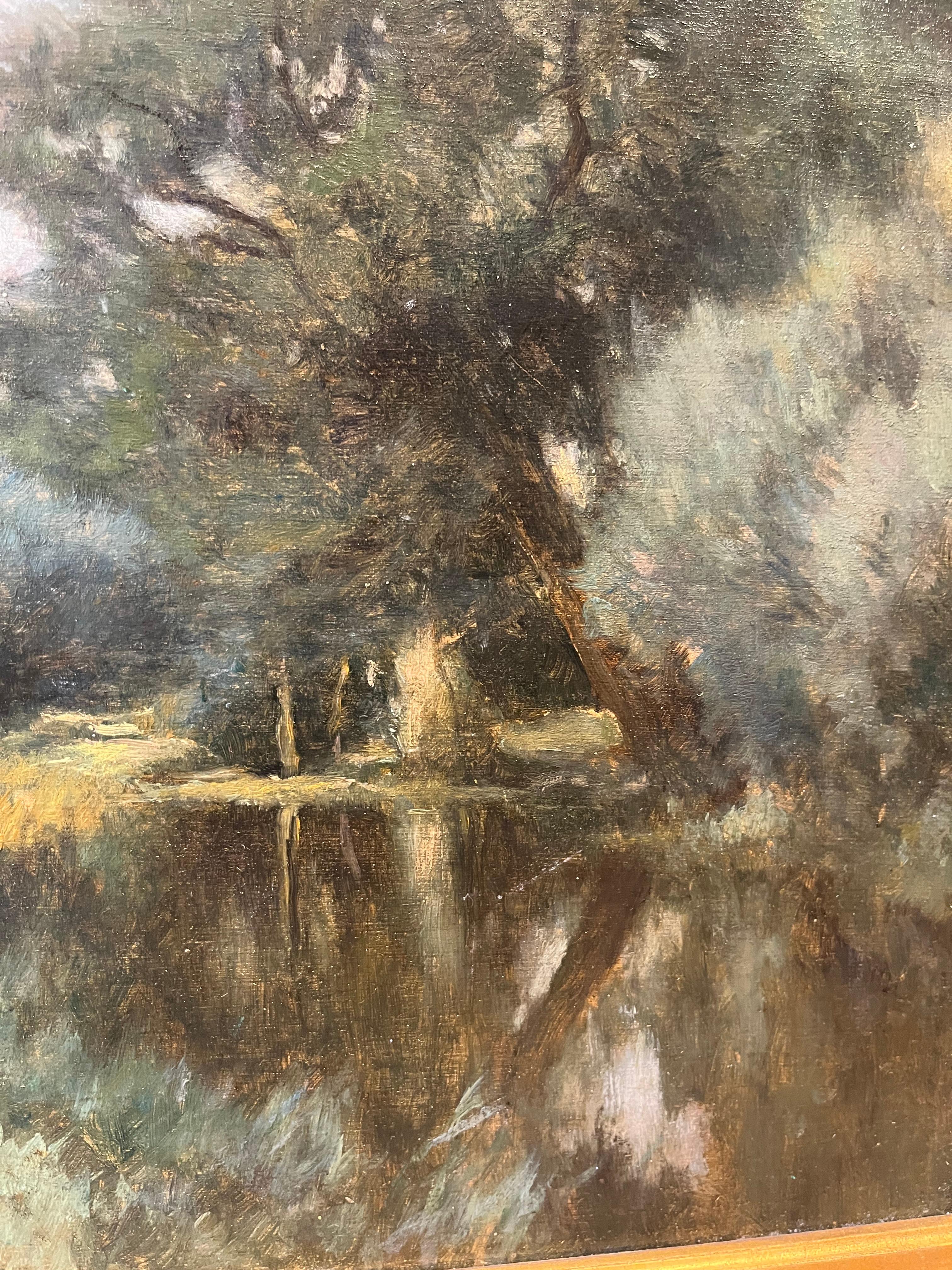 William Henry Howe (1846-1929) fue un apreciado pintor estadounidense conocido por sus notables representaciones de paisajes rurales y ganado, sobre todo vacuno. Las obras de Howe son célebres por su meticuloso detalle y su vibrante realismo, que