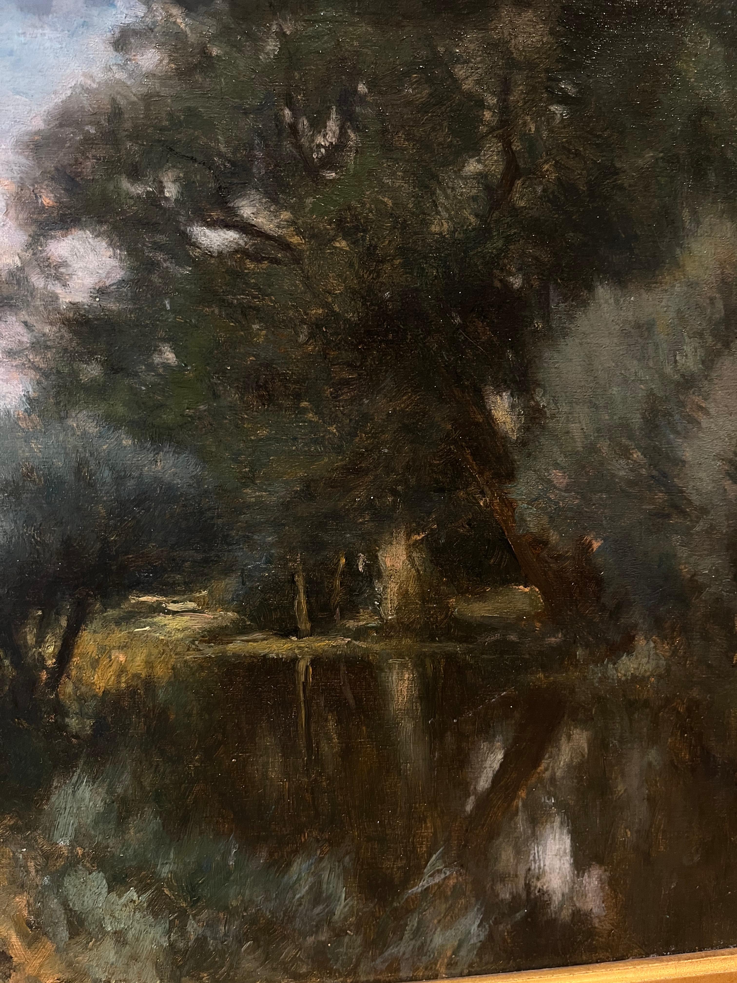 Paisaje al óleo titulado 