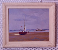 Bembridge Beach - Isle of Wight Mid 20th Century Impressionist Oil Pastel Innes