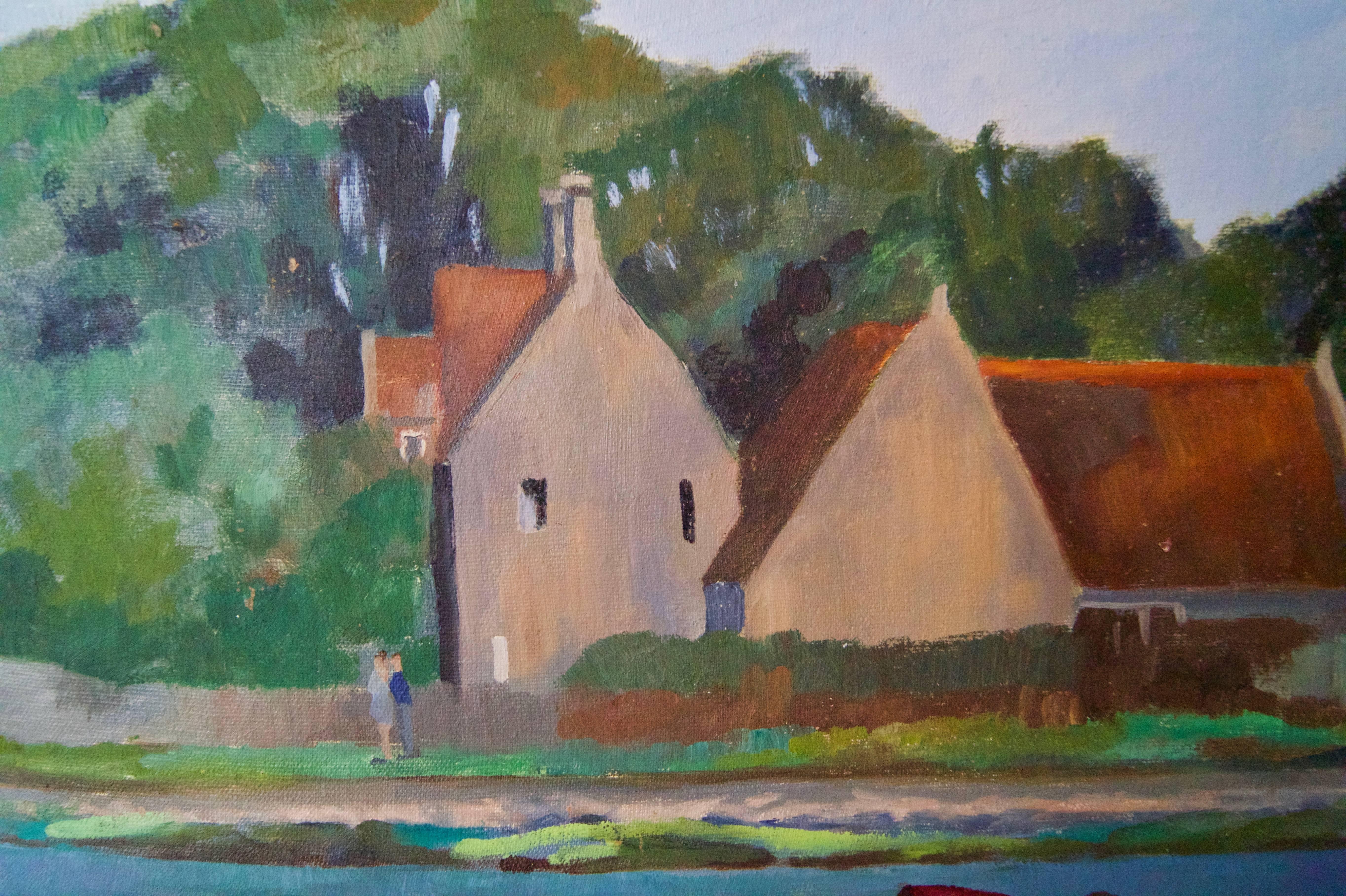 Sul fiume Yar - Olio impressionista della metà del XX secolo di William Henry Innes in vendita 2