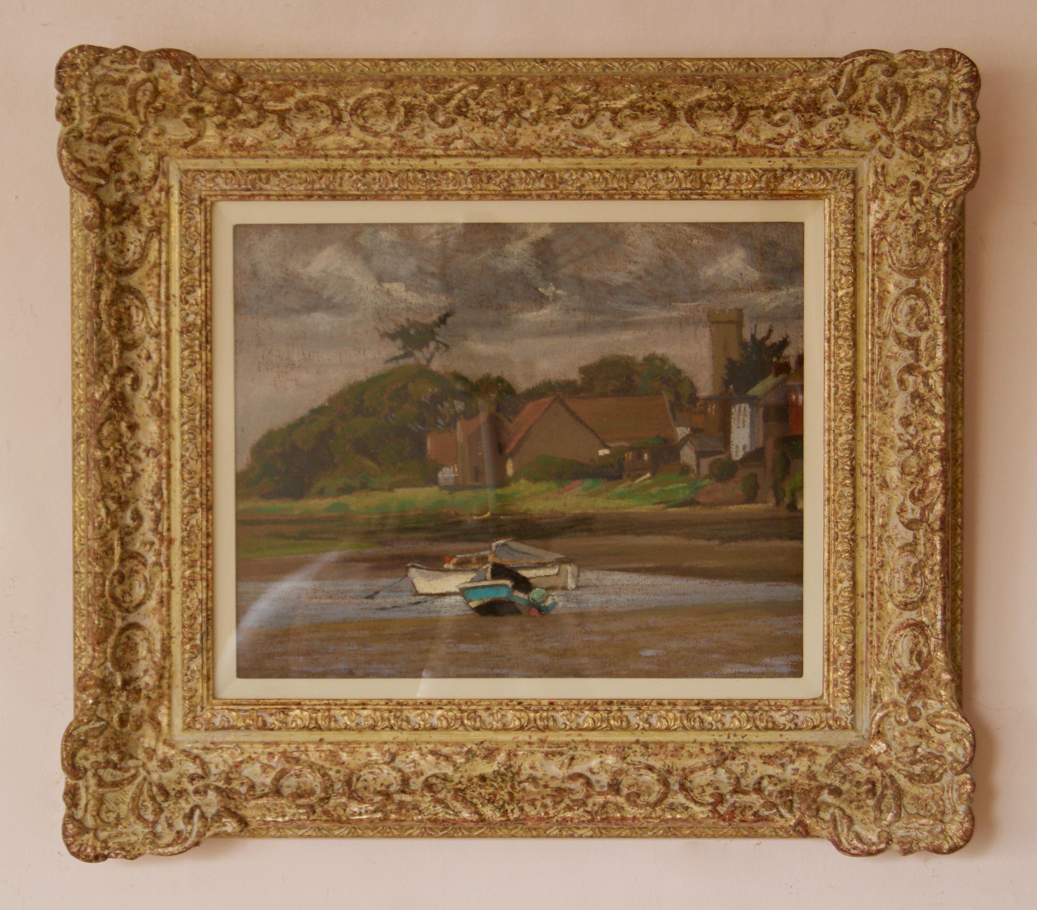 By the Sea - Mid 20th Century Impressionist Oil Pastel Landscape by Innes - Painting by William Henry Innes