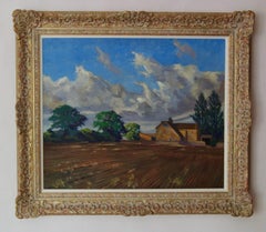 English Farmhouse - Mid 20th Century Impressionist Oil by William Henry Innes