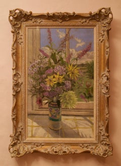 Flowers By My Window - Natura morta pastello del XX secolo di William Henry Innes