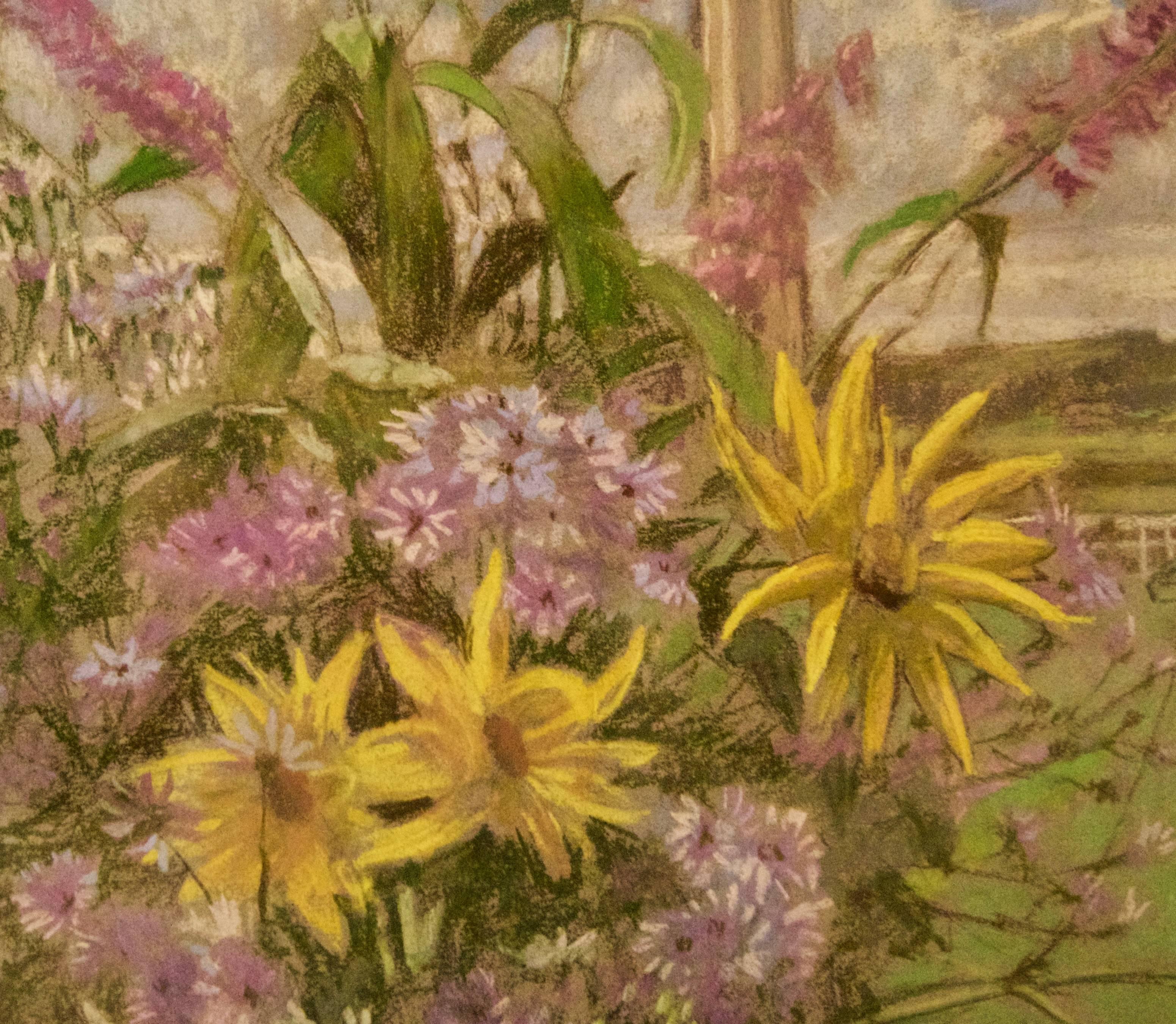 Flowers By My Window - 20th Century Still Life Pastel by William Henry Innes For Sale 4