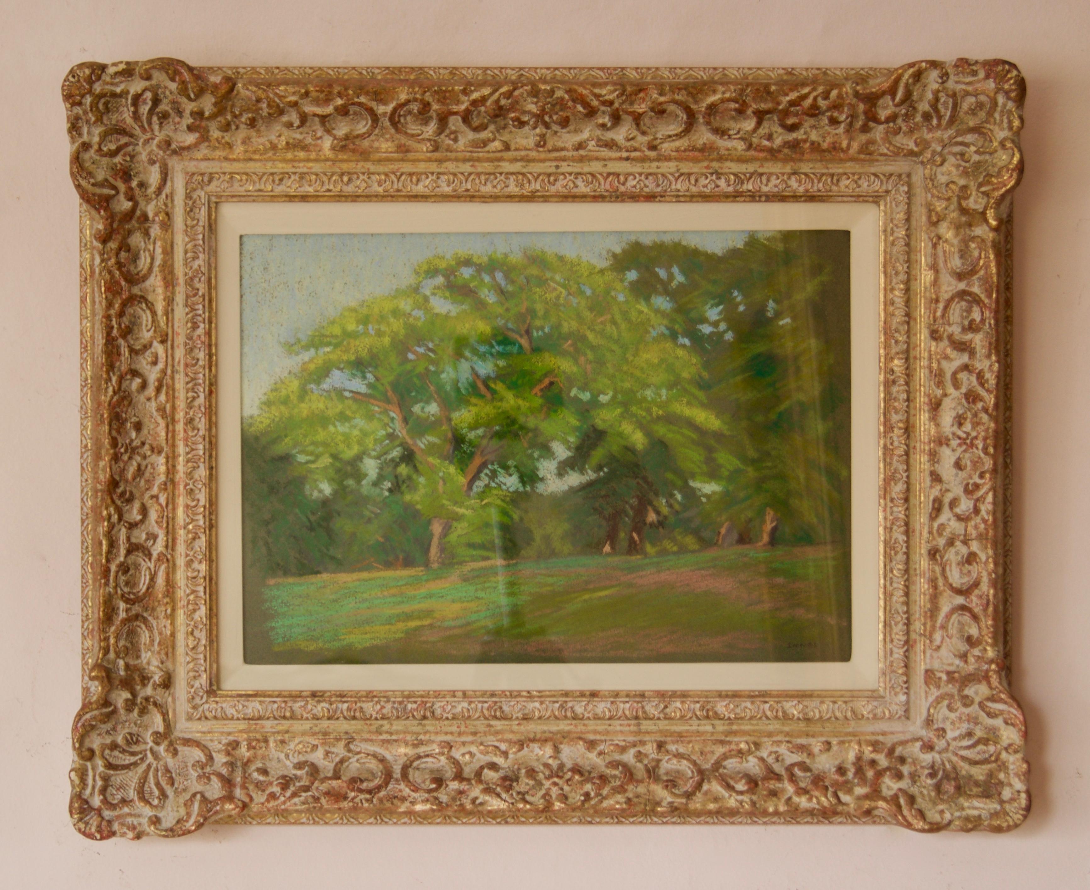 Forest - Paysage impressionniste à l'huile pastel de la fin du 20e siècle par William Innes - Painting de William Henry Innes
