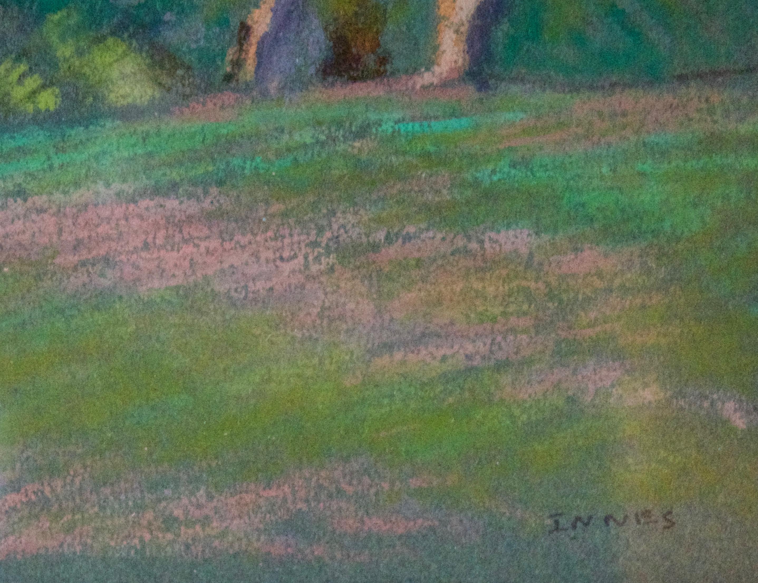 Forest - Paysage impressionniste à l'huile pastel de la fin du 20e siècle par William Innes - Post-impressionnisme Painting par William Henry Innes