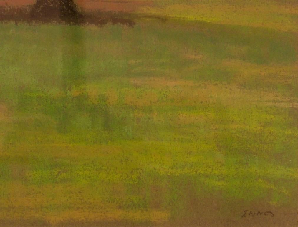 Hyde Park Pre Storm - Mid 20th Century Impressionist Oil Pastel by William Innes - Brown Landscape Painting by William Henry Innes