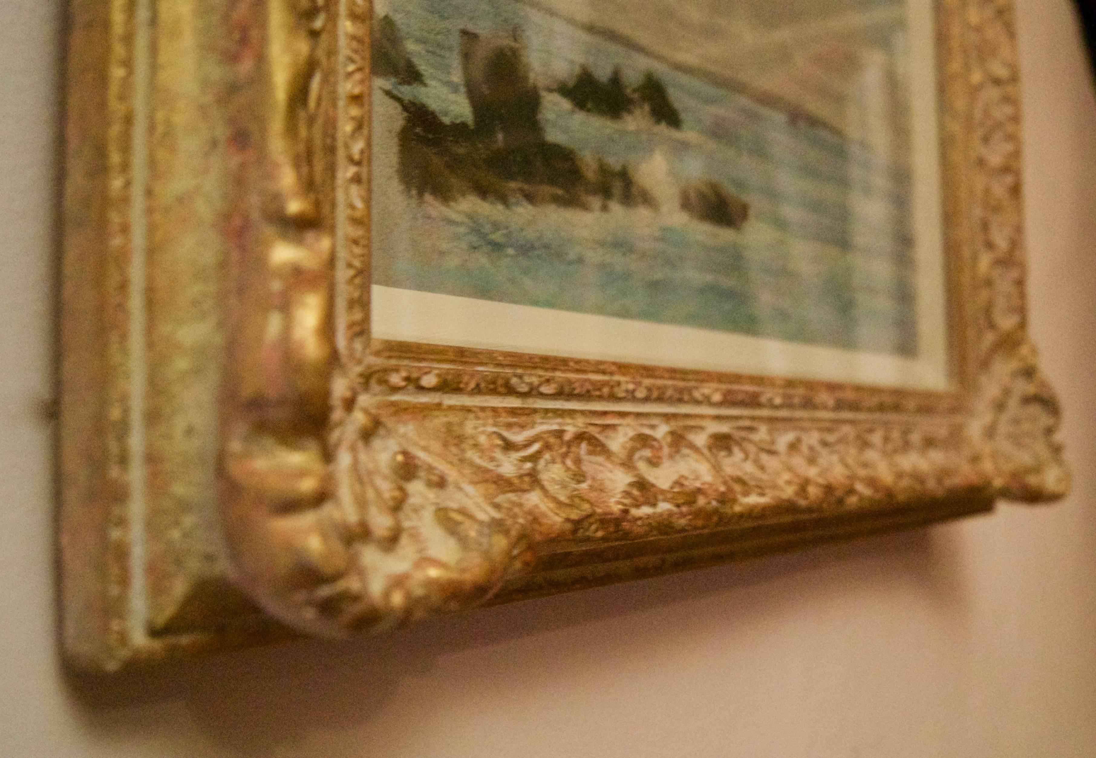 Paesaggio marino di St Ives - Pastello impressionista della metà del XX secolo di William Henry Innes in vendita 5